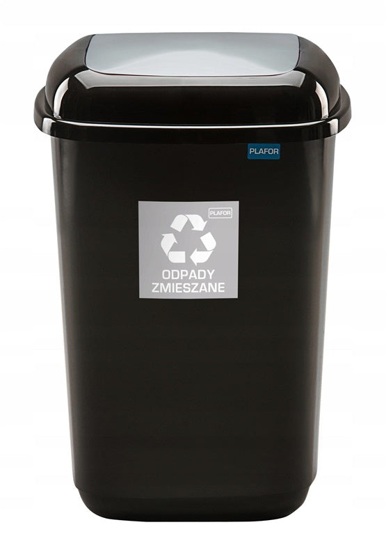 Kosz na śmieci Plafor, 12 l, czarny/szary