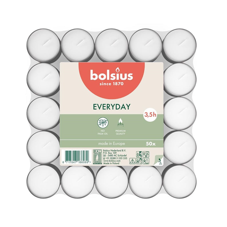 Žvakės Bolsius, 3.5 h, 50 vnt.