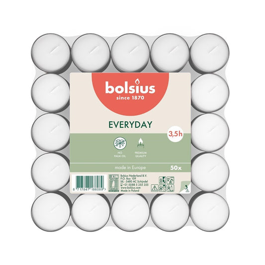 Žvakės Bolsius, 3.5 h, 50 vnt.