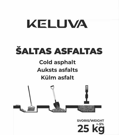 Šaltasis asfaltas, remontinis, juoda, 25 kg