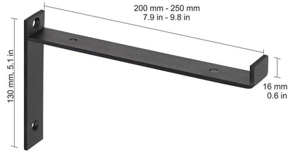 Wspornik półki Dolle Lip, 260x130 mm, czarny