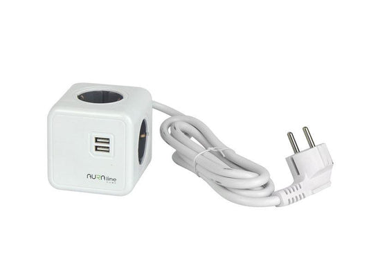 Przedłużacz domowy AURA LINE, 4 gniazda, 2USB C, 1,5m