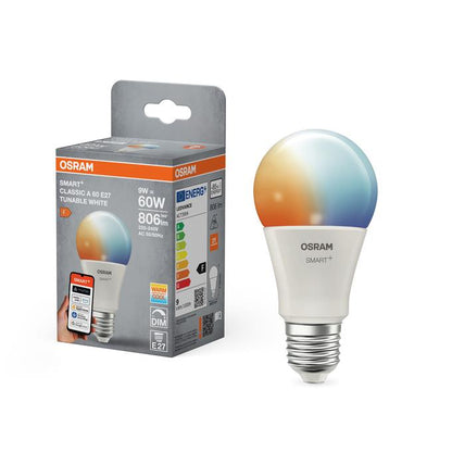 Inteligentna żarówka LED SMART WIFI, A60, 9W, E27, 806lm, TW