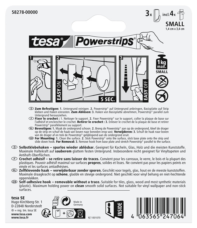 Wieszak Tesa Tesa 58278, czarny
