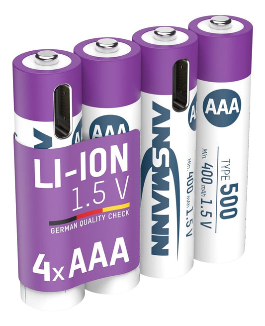 Įkraunami elementai ANSMANN AAA, 400 mAh, 1,5V, 4 vnt.