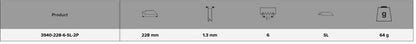 Ostrza do piły szablastej Bahco 6TPI 228x1.3mm, 2 szt.