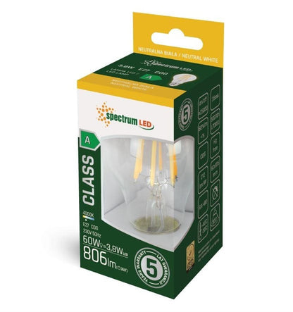 Lemputė Spectrum LED, A60, E27, 3.8W 806LM, 4000K FL ULT