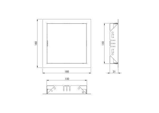 Revizinės durelės EUROPLAST RL1515A, 15 x 15 cm