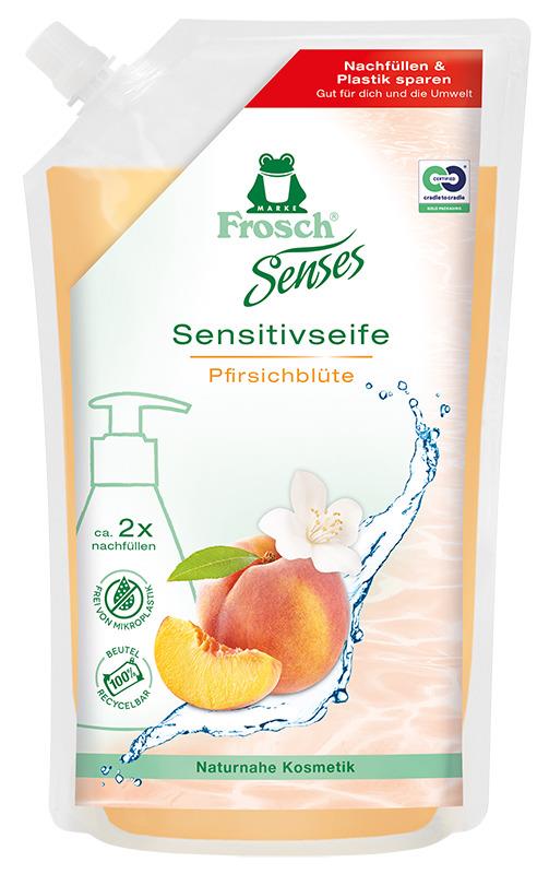 Skystas muilas Frosch PERSIKŲ ŽIEDŲ, 500 ml