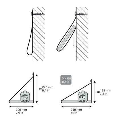 Lentynos laikiklis Dolle Loop, 240x250 mm, ruda, 2 vnt.