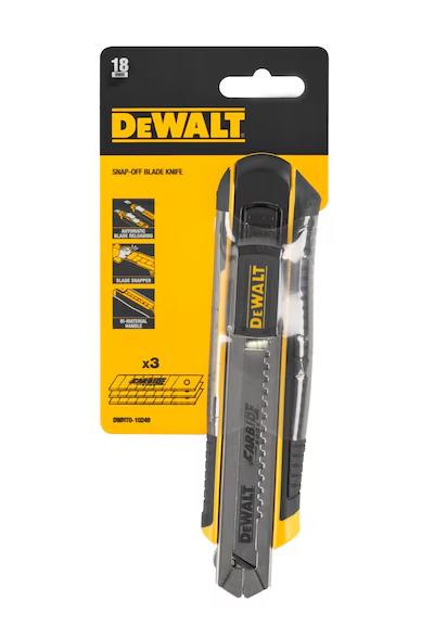Laužomųjų ašmenų peilis DeWalt, DWHT0-10249, 18 mm