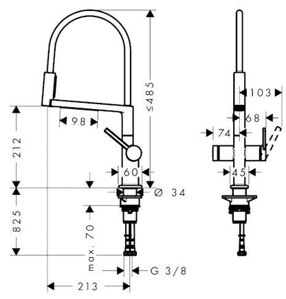 Bateria kuchenna Hansgrohe Talis Select M54, chrom