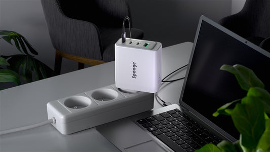 Adapter Sponge C4 100W GaN, USB-C/USB-A, biały