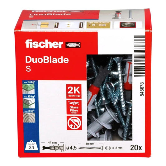 Kołek rozporowy Fischer DuoBlade, 29 mm x 4.5 mm, 20 szt.