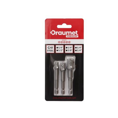 Adaptery DRAUMET1/4" HEX na 1/2, 3/8, 1/4"