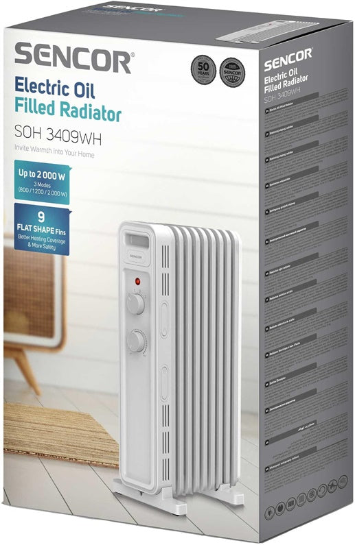 Tepalinis šildytuvas Sencor SOH 3409WH, 2000 W