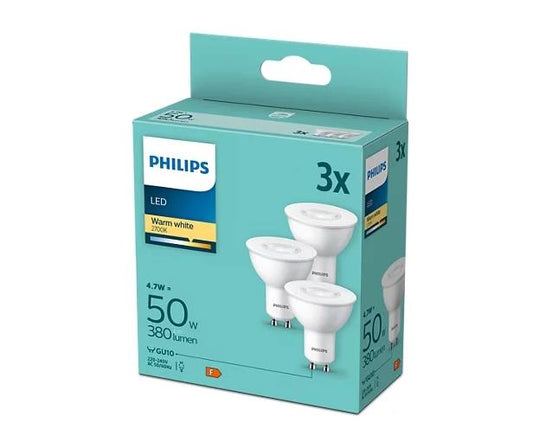 Żarówka Philips LED, PAR16, 2700 °K GU10 4,7 W 380 lm 3 szt.