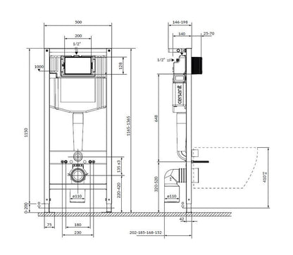 Pakabinamojo unitazo komplektas Cersanit S701-756, 20x41cm