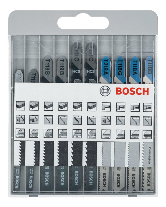 Siaurapjūklio pjūklelių komplektas Bosch X-Pro Line 10 vnt.