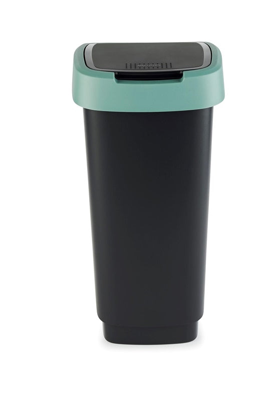 Šiukšliadėžė Rotho Twist, juoda/tamsiai žalia, 25 l