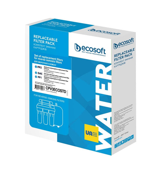 Zestaw wkładów filtrujących Ecosoft CPV3ECOSTD, 10"