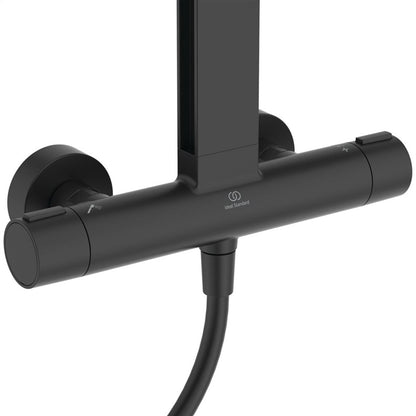 TERMOSTAT KOMPLET NATRYSKOWY ALU+ CZARNY MAT