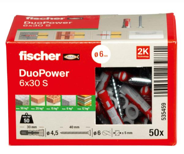 Kołek Fischer DuoPower, 30 mm x 6 mm, 50 szt.