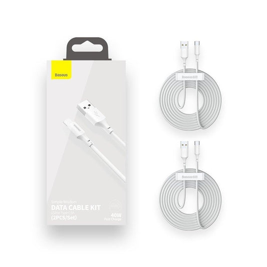 Cable BASEUS USB Type A M, USB Type C M, 1.5m, white