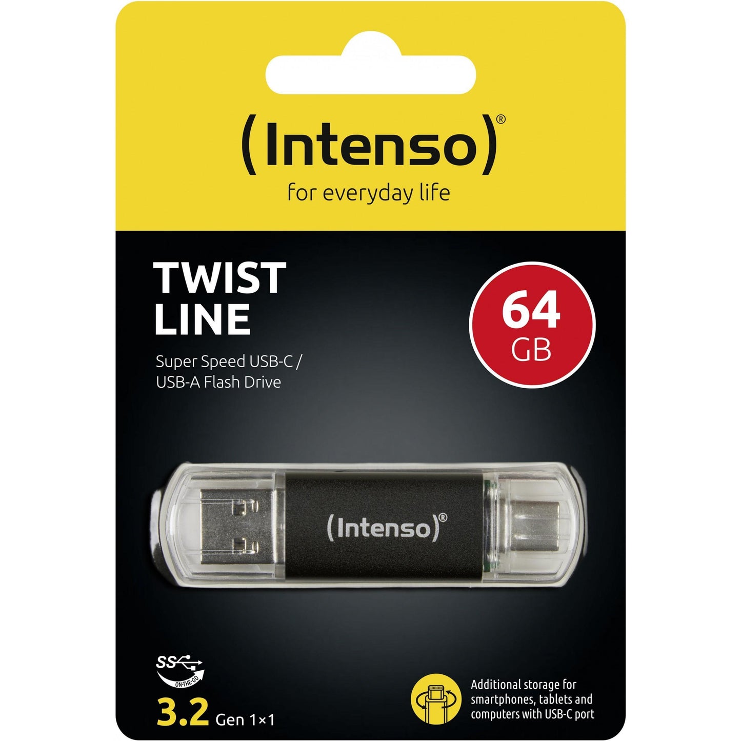RAKTAS USB INTENSO TWIST LINE 64 GB