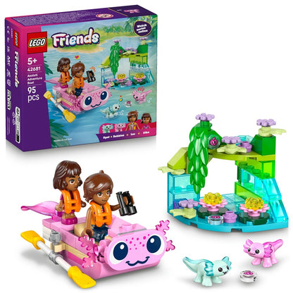 Zestaw konstrukcyjny LEGO® Friends Łódź aksolotli 42681, 95 elementów.