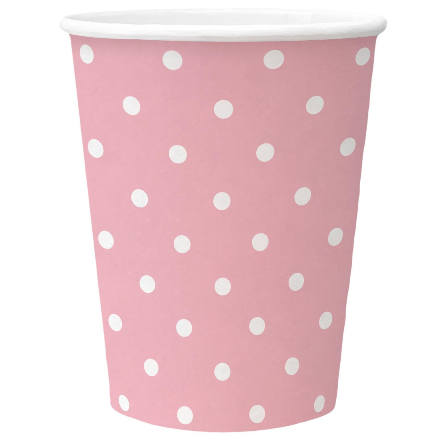 Vienkartiniai puodeliai PAW Pink Dots, 250 ml, 8 vnt.