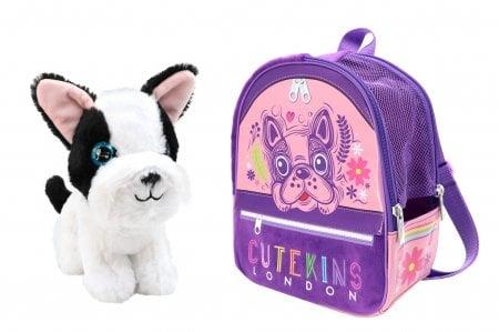 Pliušinis žaislas Cutekins Poochi Poo, baltas/juodas