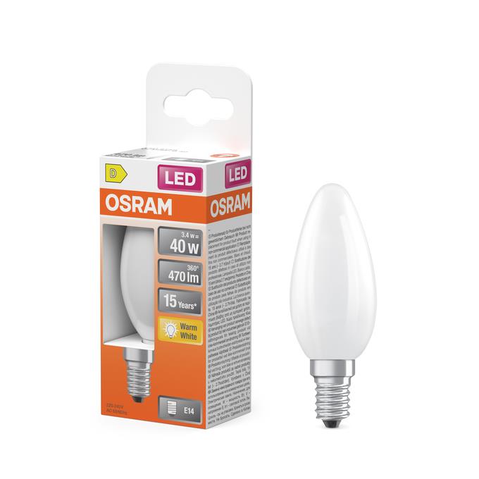ŻARÓWKA LED OSRAM B35 3.4W E14 2700K 470LM MAT