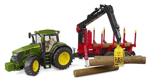 Zestaw Bruder John Deere 7R 350 z przyczepą leśną
