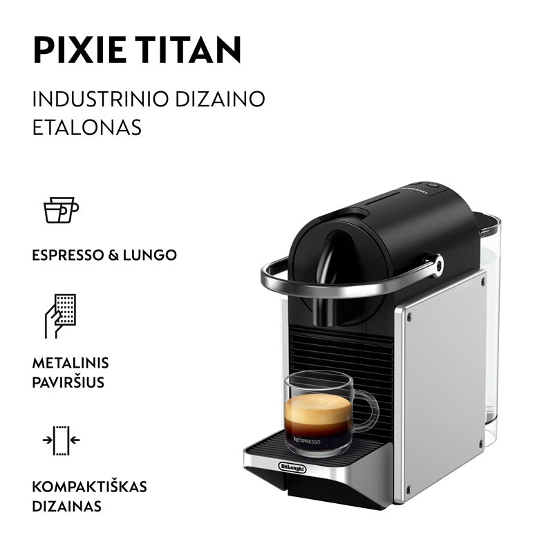 Kapsulinis kavos aparatas Nespresso Pixie EN127.S, sidabro