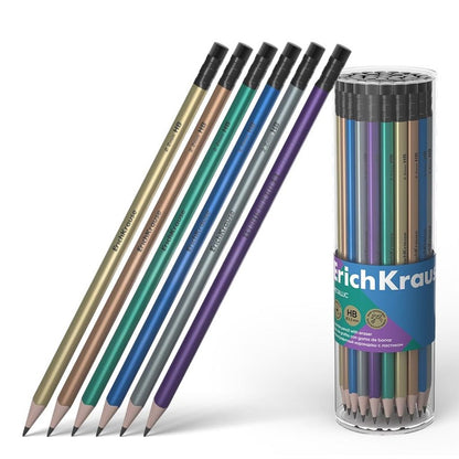 Ołówek grafitowy Erichkrause Metallic trójkątny HB mix kolorów