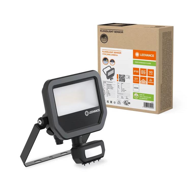 REFLEKTOR ZEWNĘTRZNY Z CZUJNIKIEM RUCHU 17W 145LM/W IP65
