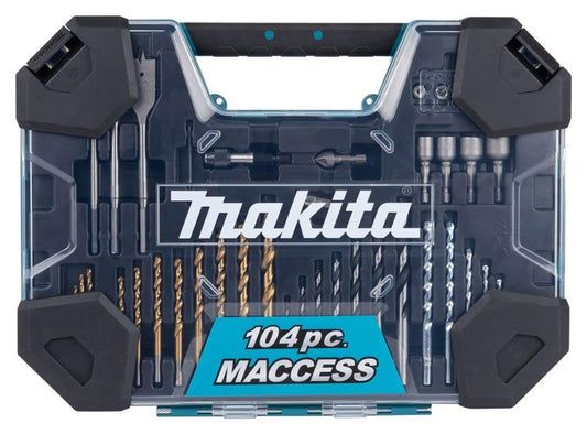 Antgalių ir grąžtų rinkinys Makita 104 vnt. E-22604