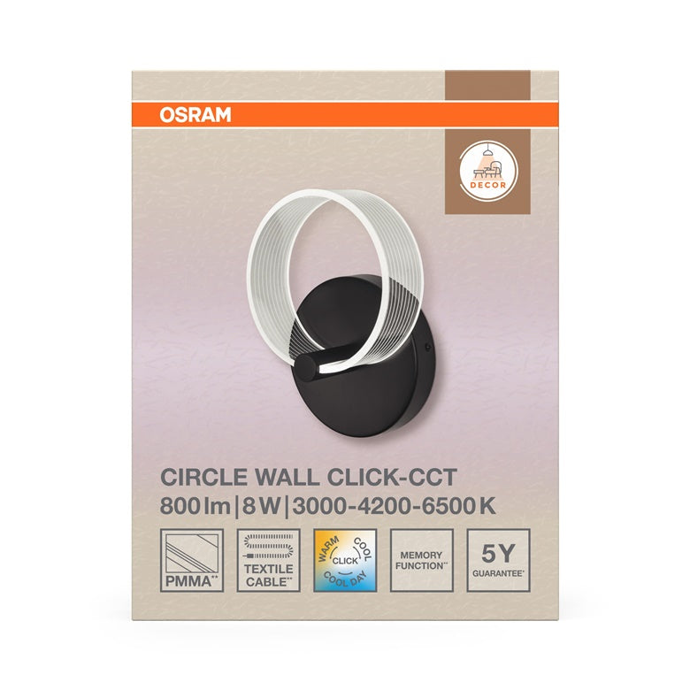 Šviestuvas sieninis Osram, LED, 8W, 3000-6500K, 370lm.