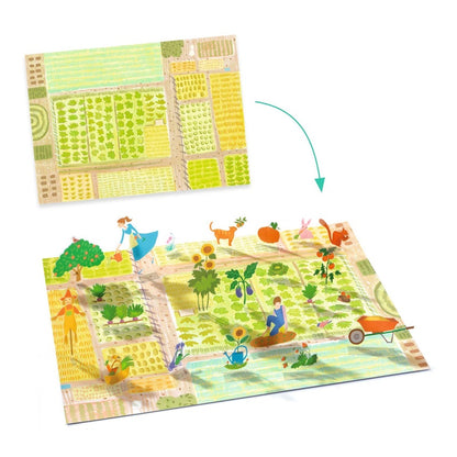 Kūrybos rinkinys Djeco Lift Up Stickers Farm