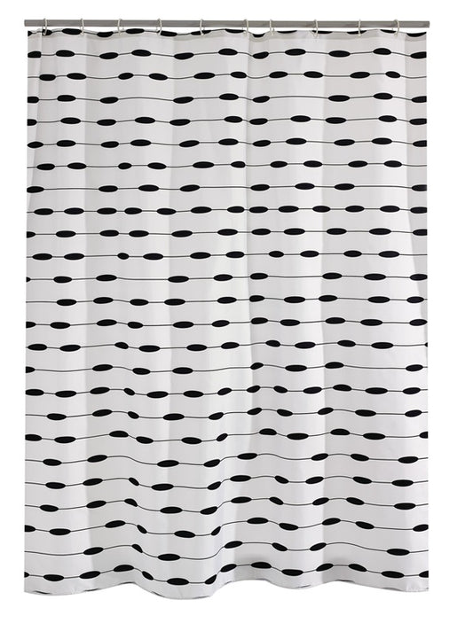 Zasłona prysznicowa Ridder, biało-czarna, 180 cm x 200 cm