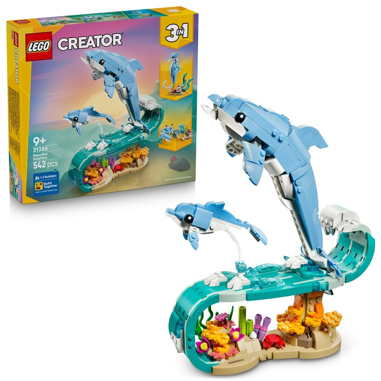 Konstruktor LEGO® Creator 3w1 Delfiny 31385, 542 elementy.
