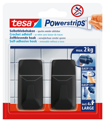 Drabužių kabliukas Tesa tesa 58279, juoda