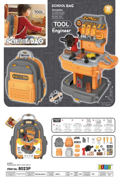 Žaislinis meistro įrankis School Bag-Tool Engineer 8023p