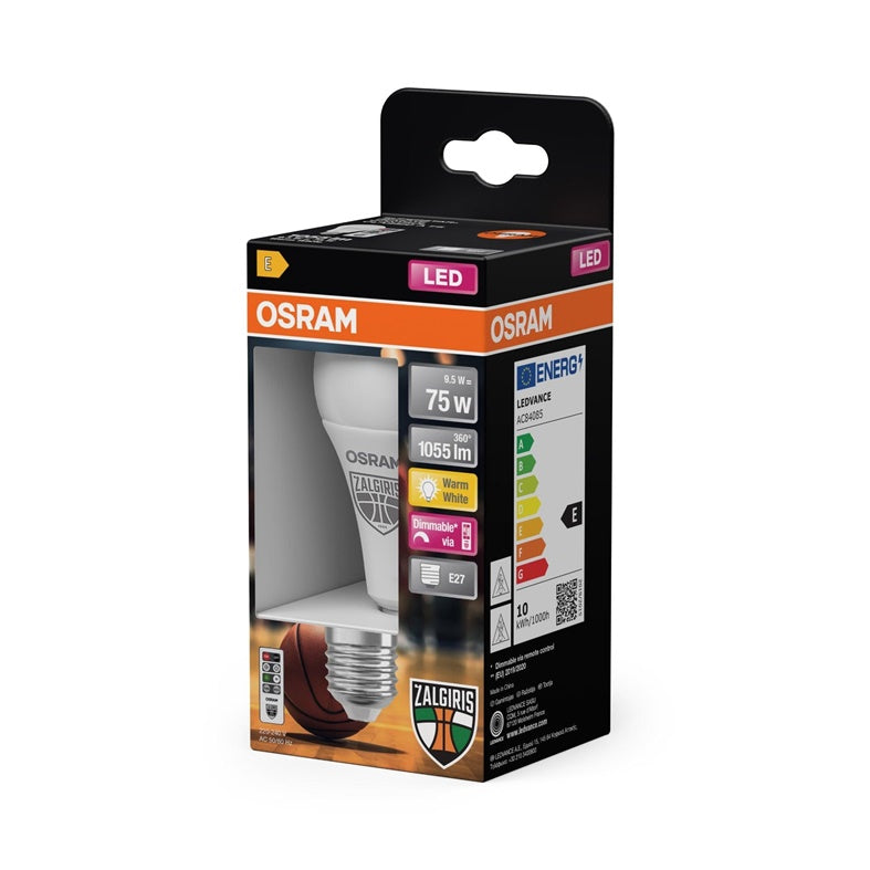 Lemputė Osram LED Žalgiris , A60, E27, 9.5W, 1055LM