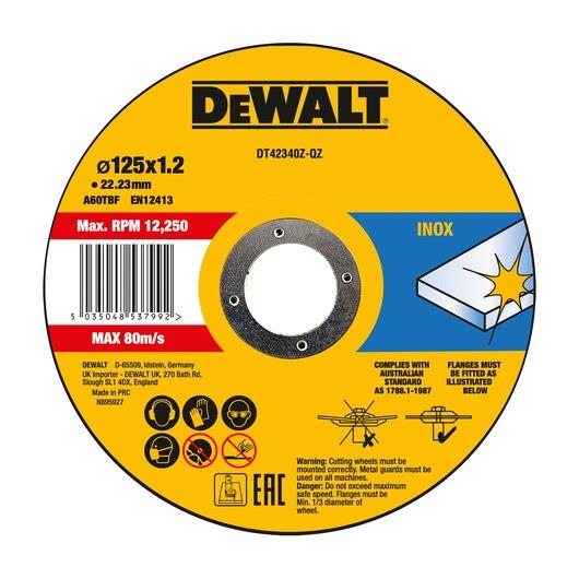 Tarcza tnąca do stali nierdzewnej DeWalt 125 x 1,2 mm