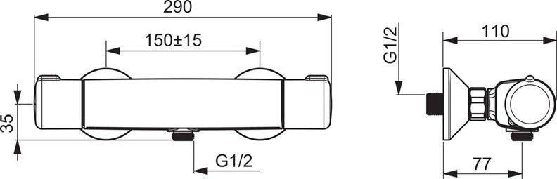 Bateria termostatyczna prysznicowa Oras Nova 7460U-33