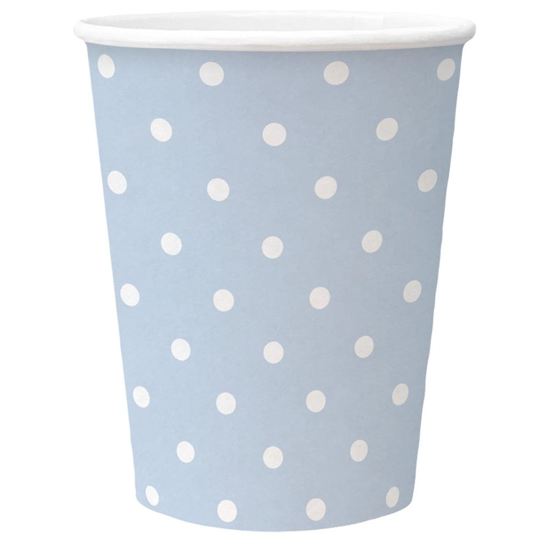 Kubki jednorazowe PAW Blue Dots, 250 ml, 8 szt.