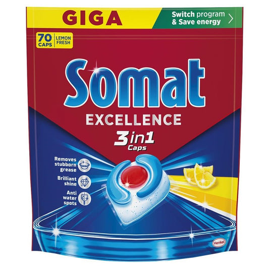 KAPSUŁKI DO ZMYWARKI SOMAT LEMON 70 SZT.