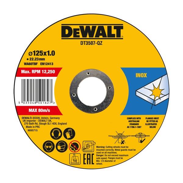 Tarcze tnące Dewalt DT3507-QZ, 125x1x22.23mm, 10 szt.